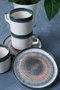Hermia Juego de tazas de té Blanco y azul oscuro (12 piezas)